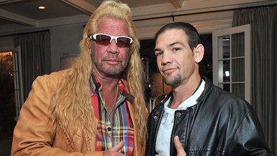 Dog the Bounty Hunter with his son, Leland in Los Angeles.