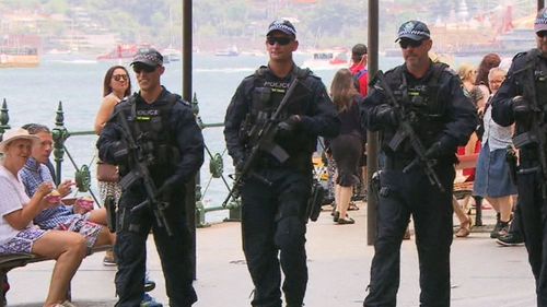 Dozens of riot squad members armed with semi-automatics will be on hand if any major incidents unfold in Sydney. (9NEWS)