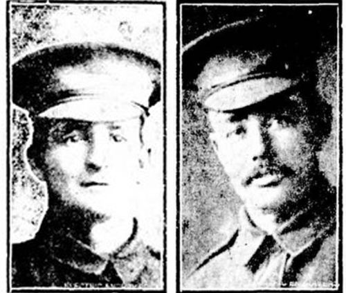 The remains of Private William (left) Edwin Boyce and Private Alexander McCulloch (right) have also been identified, and their graves will now be marked with their names. (Australian War Memorial)