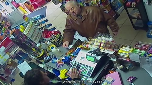 CCTV has been released of former spy Sergei Skripal shopping at a store in Salisbury. (AAP)
