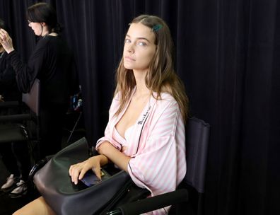 NEW YORK, NEW YORK - OCTOBER 15: Barbara Palvin prepares at the  Victoria's Secret Fashion Show 2024 on October 15, 2024 in New York City. (Photo by Arturo Holmes/Getty Images for Victoria's Secret)