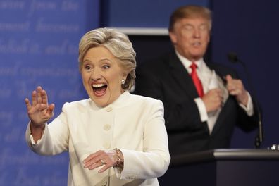 Hillary Clinton and Donald Trump debate the issues during the 2016 US election campaign.