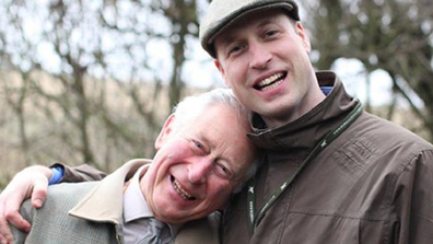 Prince Charles and Prince William pose for the Duchess of Cambridge in December.