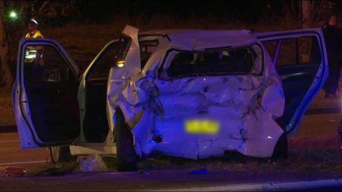 The woman was stopped at an intersection on the Great Western Highway when she was struck from behind by a truck.