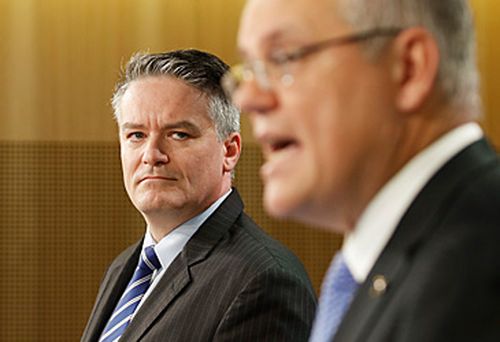 Mathias Cormann and Scott Morrison. (AAP)