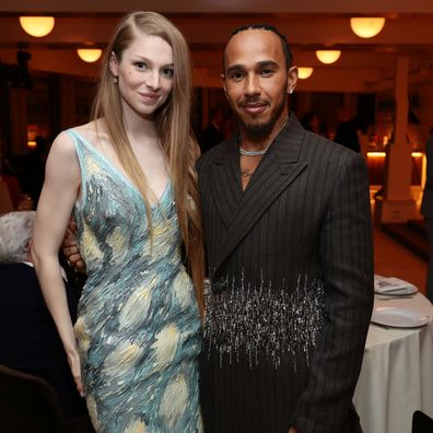 Hunter Schafer and Lewis Hamilton attend the 2024 GQ Creativity Awards at WSA on April 11, 2024 in New York City. 