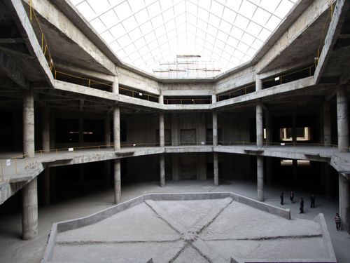 One of three atriums wings on the ground and mezzanine floors.