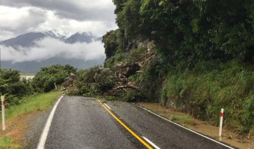 Several roads are blocked after severe weather caused landslides across parts of the South and North Islands.