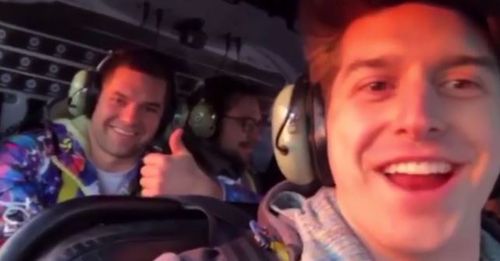 Trevor Cadigan filmed himself and other passengers in the moments before the crash. (Instagram)