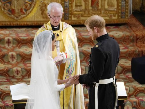 The event included all things expected - from a kiss on the steps, to the limousines, the procession, the dress and the pageantry. 