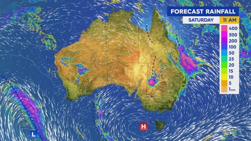 Rain will intensify over Saturday and ease in Queensland from Sunday.  NSW will see an easing trend on Monday.