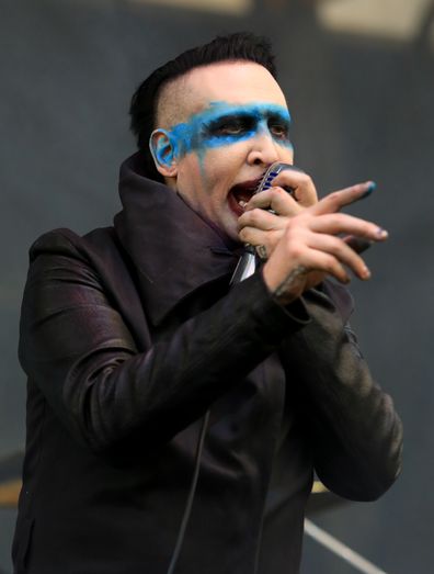 Musician Marilyn Manson performs at MAPFRE Stadium on May 15, 2015 in Columbus, Ohio.