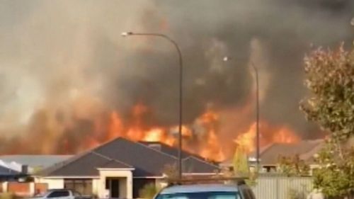 The fire burned at Aveley for two hours before an alert was issued. Picture: 9NEWS