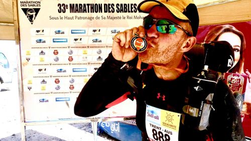 'Marathon Man' Trent Morrow, 45, has completed 343 marathons across all seven continents in the world. Picture: Supplied.