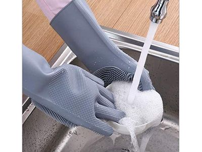 Silicone Brush Scrubber Gloves