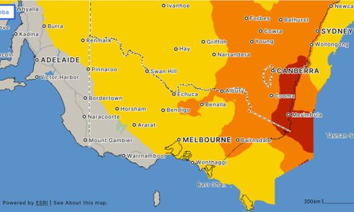 Victoria heat map Sat Jan 10, 2026