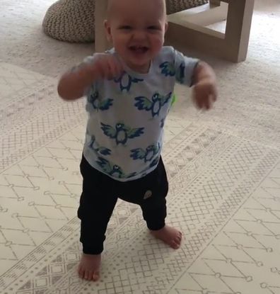 Peter Stefanovic shared adorable moment his son Oscar took his first steps.