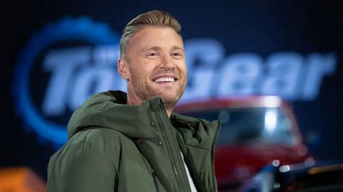 Andrew "Freddie" Flintoff pictured hosting the show Top Gear before his crash.