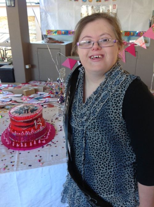 Hannah and her One Direction cake.