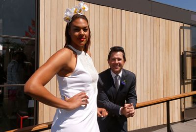 Liz Cambage and Ricky Ponting soaked up the atmosphere at Flemington. (Getty)