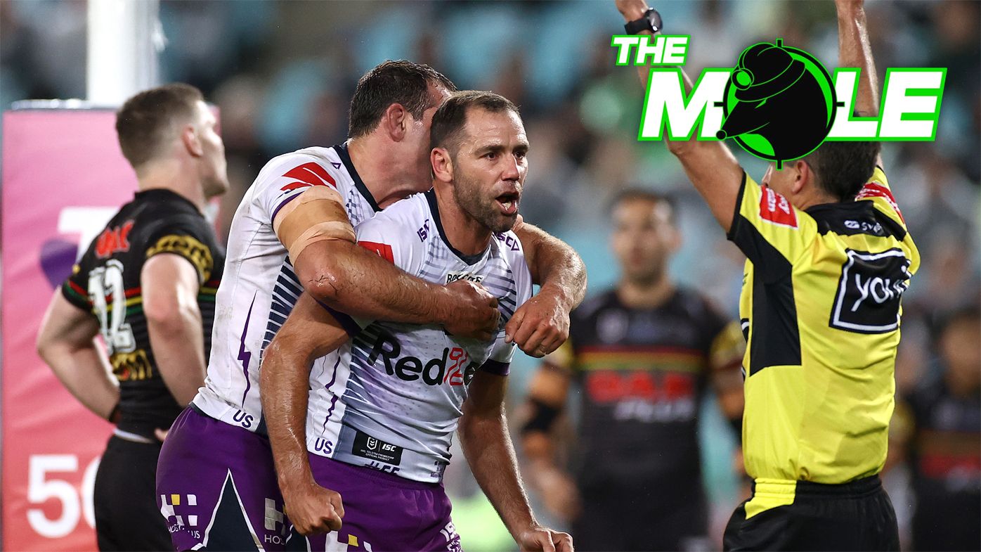 Cameron Smith reacts to the full-time whistle in the grand final.