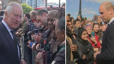 King Charles and Prince William surprises people queuing to see the Queen lying in state 