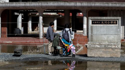 A deserted school in the Fukushima prefecture. (AP).