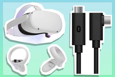 9PR: Meta Quest 2 128GB VR Headset and 5M Cable Bundle Pack