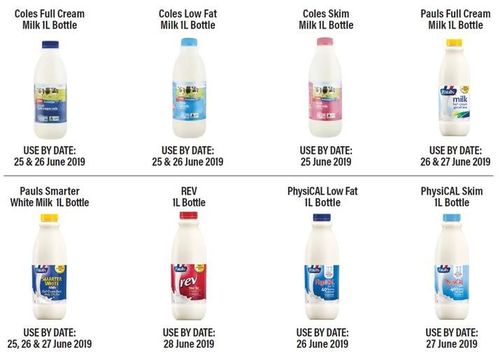 Eight products from the Pauls and Coles Milk range have been recalled amid fears they may contain a cleaning chemical.