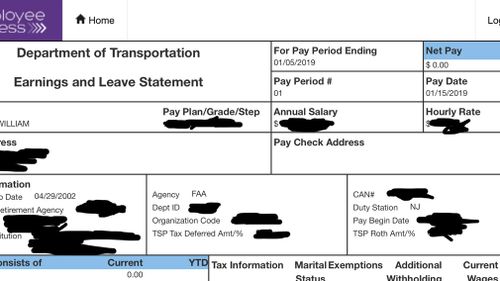 Some 800,000 federal employees, more than half still on the job, were due to miss their first paycheck today under a stoppage that neared a record for the longest government shutdown. 