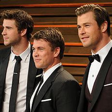 Liam, Luke and Chris Hemsworth at 2014 Vanity Fair Oscars Party (Getty)