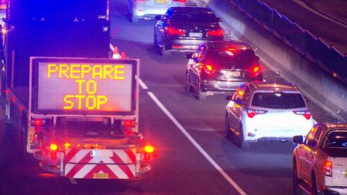 The fatal collision is the second pedestrian death on the M2 in the past two weeks. Picture: 9NEWS