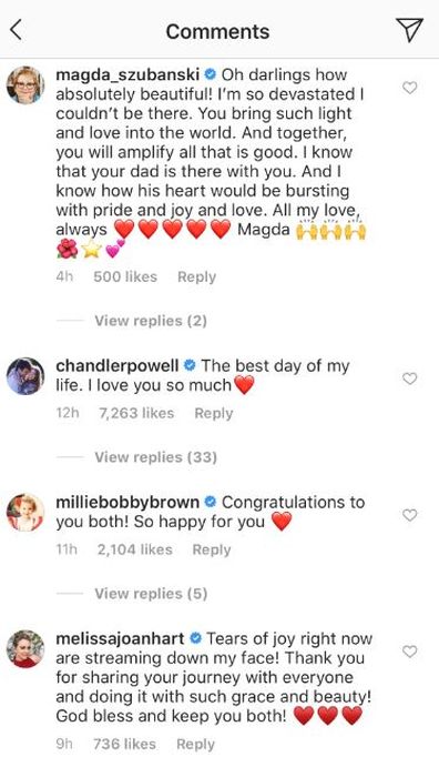 Bindi Irwin, Chandler Powell, wedding, celebrities, messages, congratulations