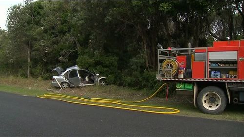 The crash unfolded on Crowdy Head Road yesterday afternoon. (9NEWS)