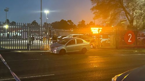 Police have arrested a man, who is now being questioned, after two people were allegedly hit by a car in Ascot Vale, outside of Supanova Comic Con.