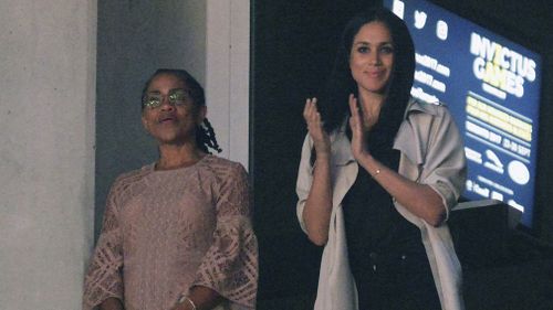 Meghan Markle with her mum Doria Radland at the Invictus Games this year. (AAP)
