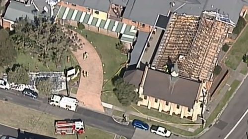 Powerful winds have torn the roof off an aged care facility in Stockton.