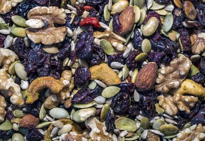 Nuts, seeds and dried fruit snacks