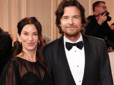 Amanda Anka and Jason Bateman at the 83rd Annual Golden Globe Awards at The Beverly Hilton on January 11, 2026 in Beverly Hills, California. 