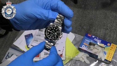 A Rolex watch seized as part of a Federal Police investigation in September 2022.