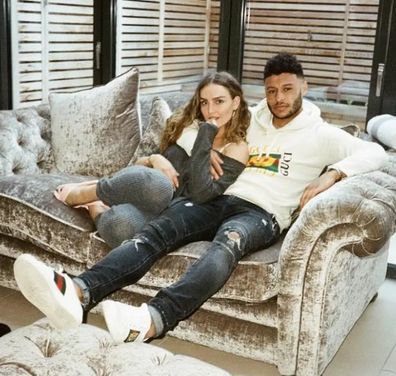 Perrie Edwards and fiancé Alex Oxlade-Chamberlain.