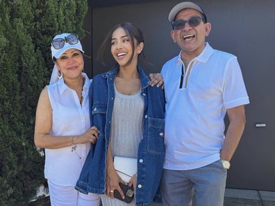 Maria Thattil with her parents