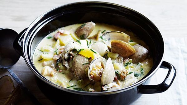 New England-style clam chowder