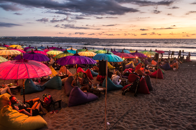 Sunset at Kuta beach, Bali