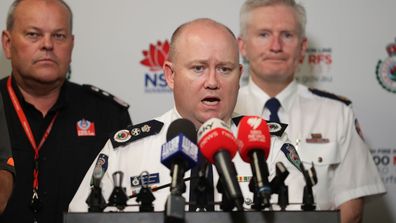 NSW Rural Fire Service Commissioner Shane Fitzsimmons talks to media at the NSW Rural Fire Service Headquarters at Sydney Olympic Park on December 21, 2019 in Sydney, Australia