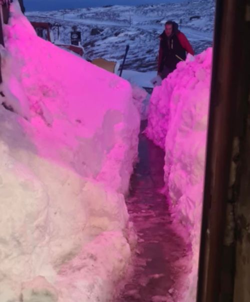 Dozens of people are trapped in a pub in England for the third night after heavy snowfall.
