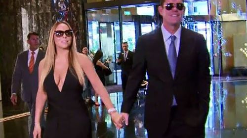 Mr Packer and girlfriend Mariah Carey. (9NEWS)