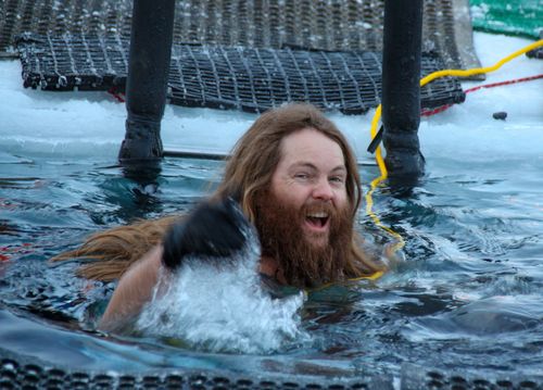 Antarctica winter solstice swim