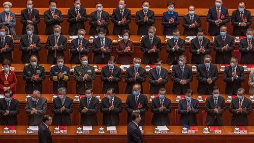 Chinese President Xi Jinping at the closing session of the National People's Congress in Beijing.