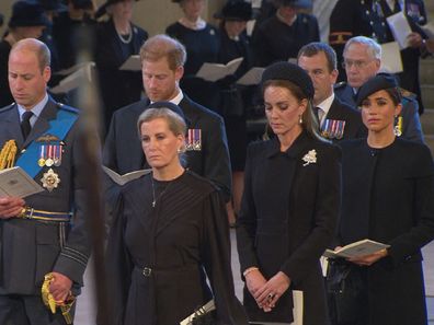 Meghan Harry Queen coffin procession